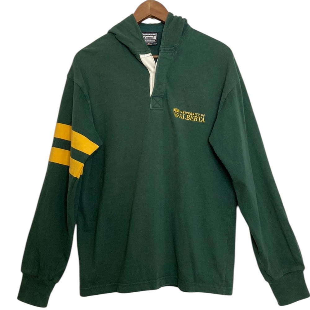 Barbarian Rugby Casuals Hoodie Men's Medium Alberta University Green Yellow